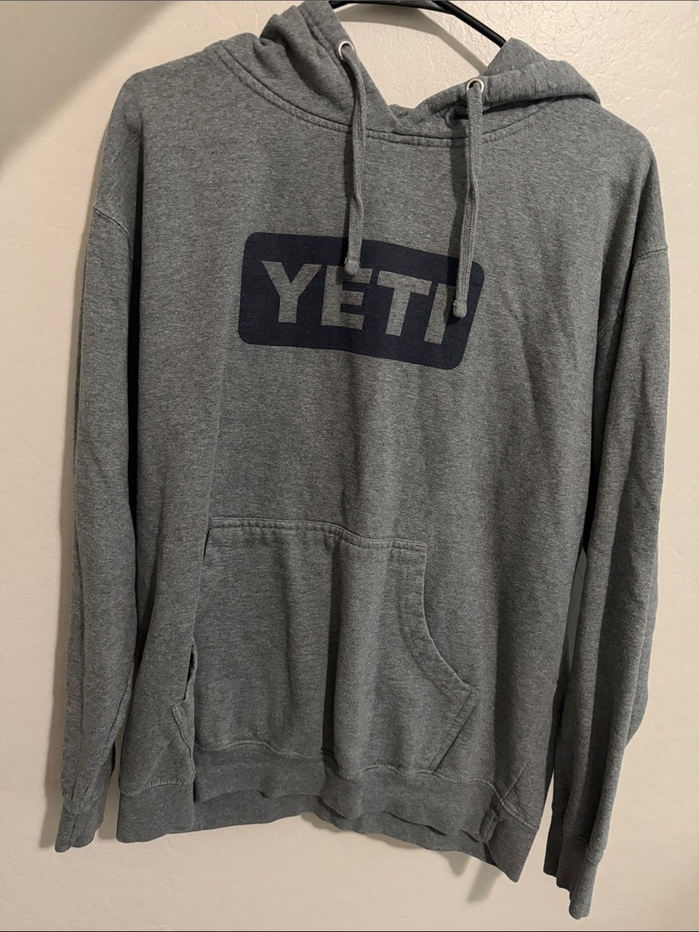 Yeti Gray Hoodie with Navy Logo